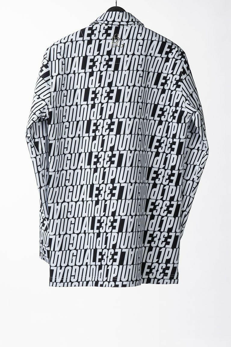 1PIU1UGUALE3 MENS L/S POLO DIAGONAL FULL LOGO