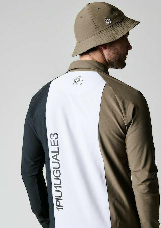 1PIU1UGUALE3 MENS STRIPE SWITCH POLO L/S