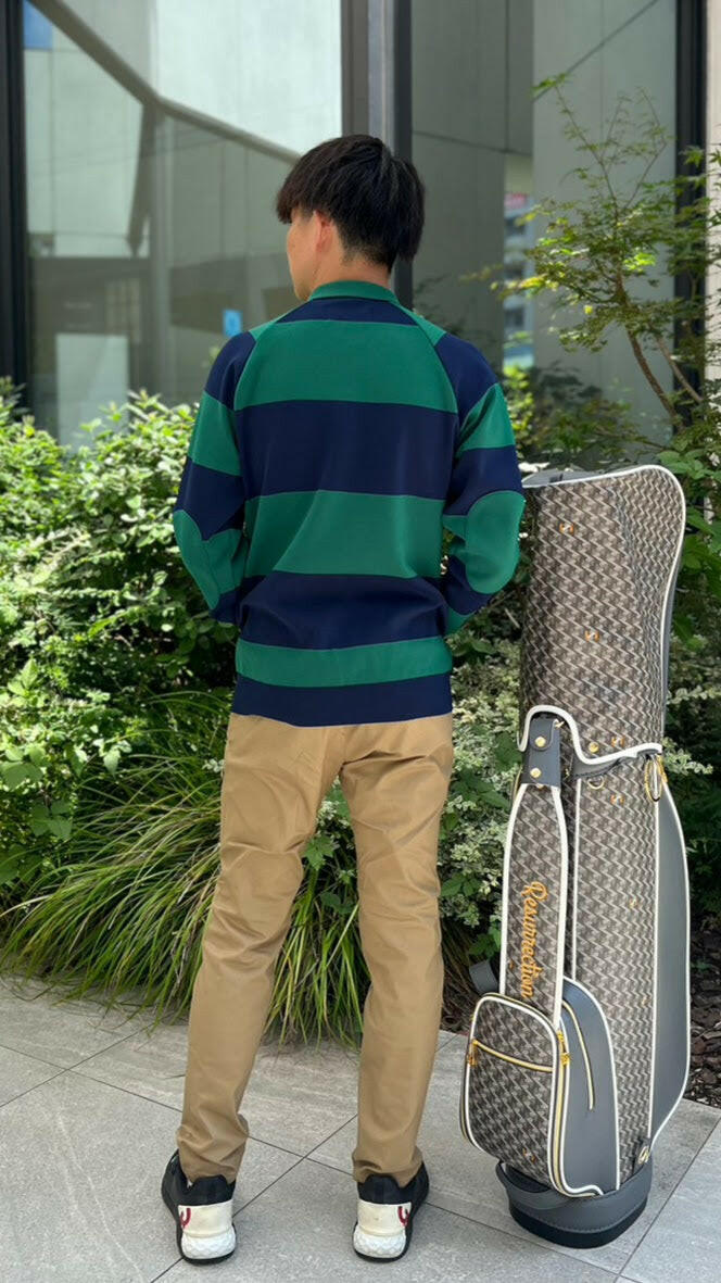 HORN GARMENT MENS Port Border Knit Polo