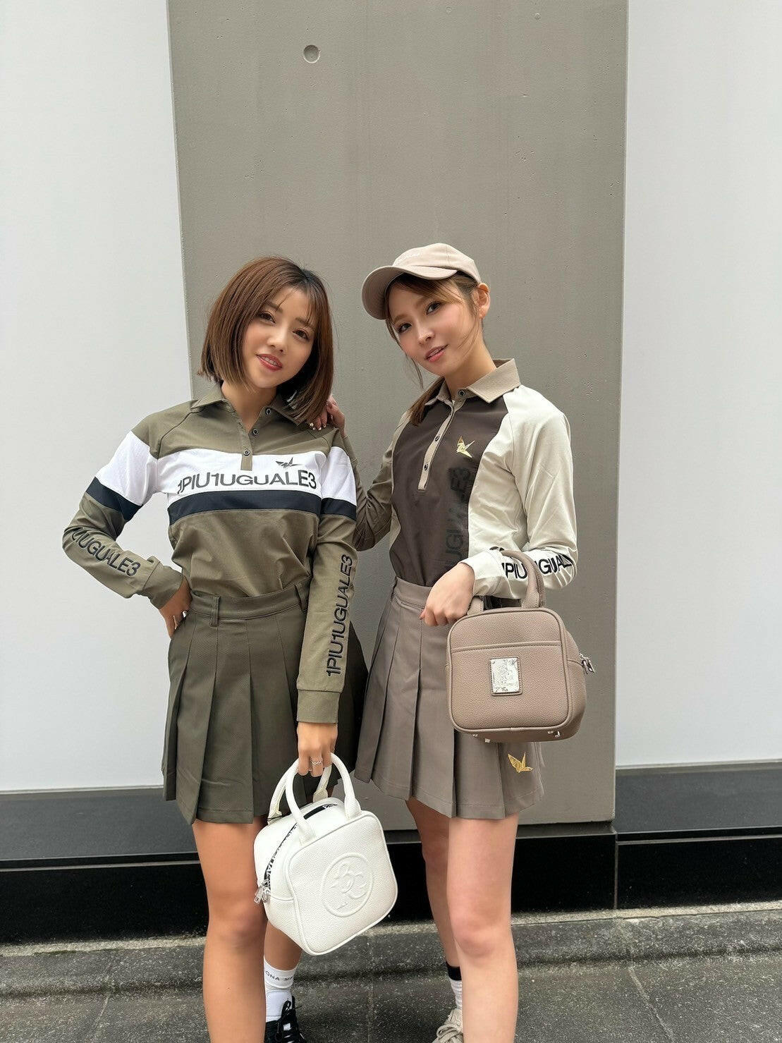 1PIU1UGUALE3 WOMENS 113 GOLF L/S POLO STRIPE SWITCH