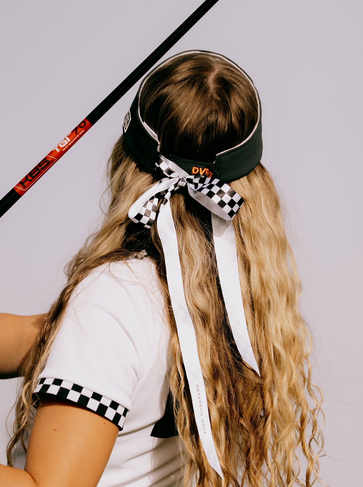 DEVEREUX GOLF WOMENS Dot Air Basic Checker Ribbon Visor