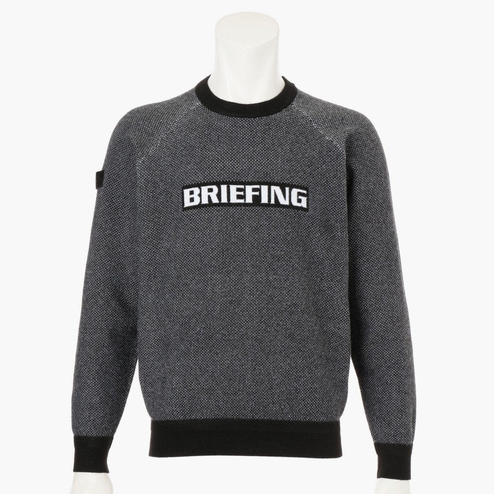 BRIEFING MENS MS BIRDS EYE LOGO CREWNECK KNIT