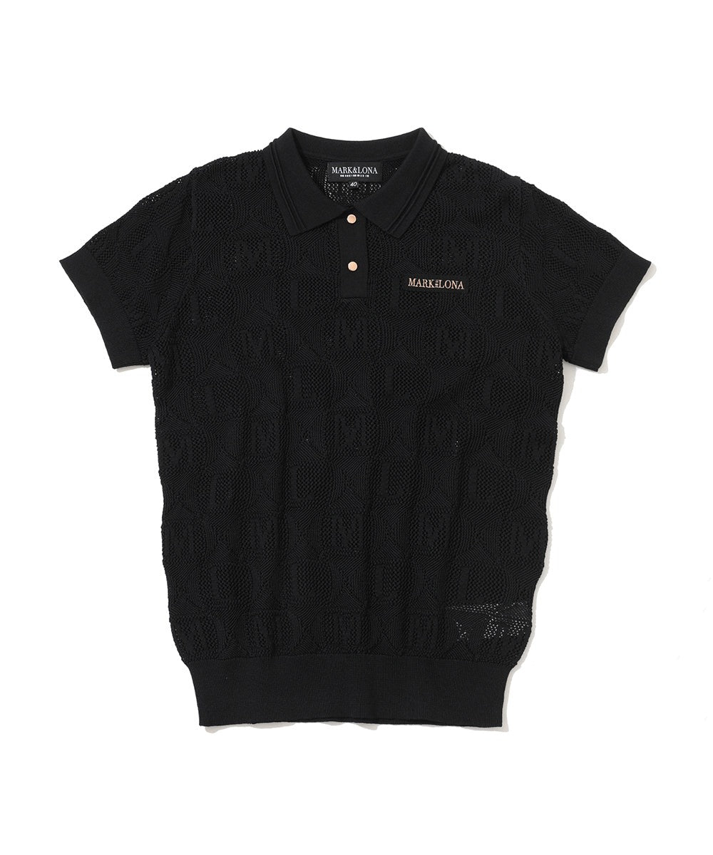 MARK&LONA WOMENS Lace Knit Polo Shirt