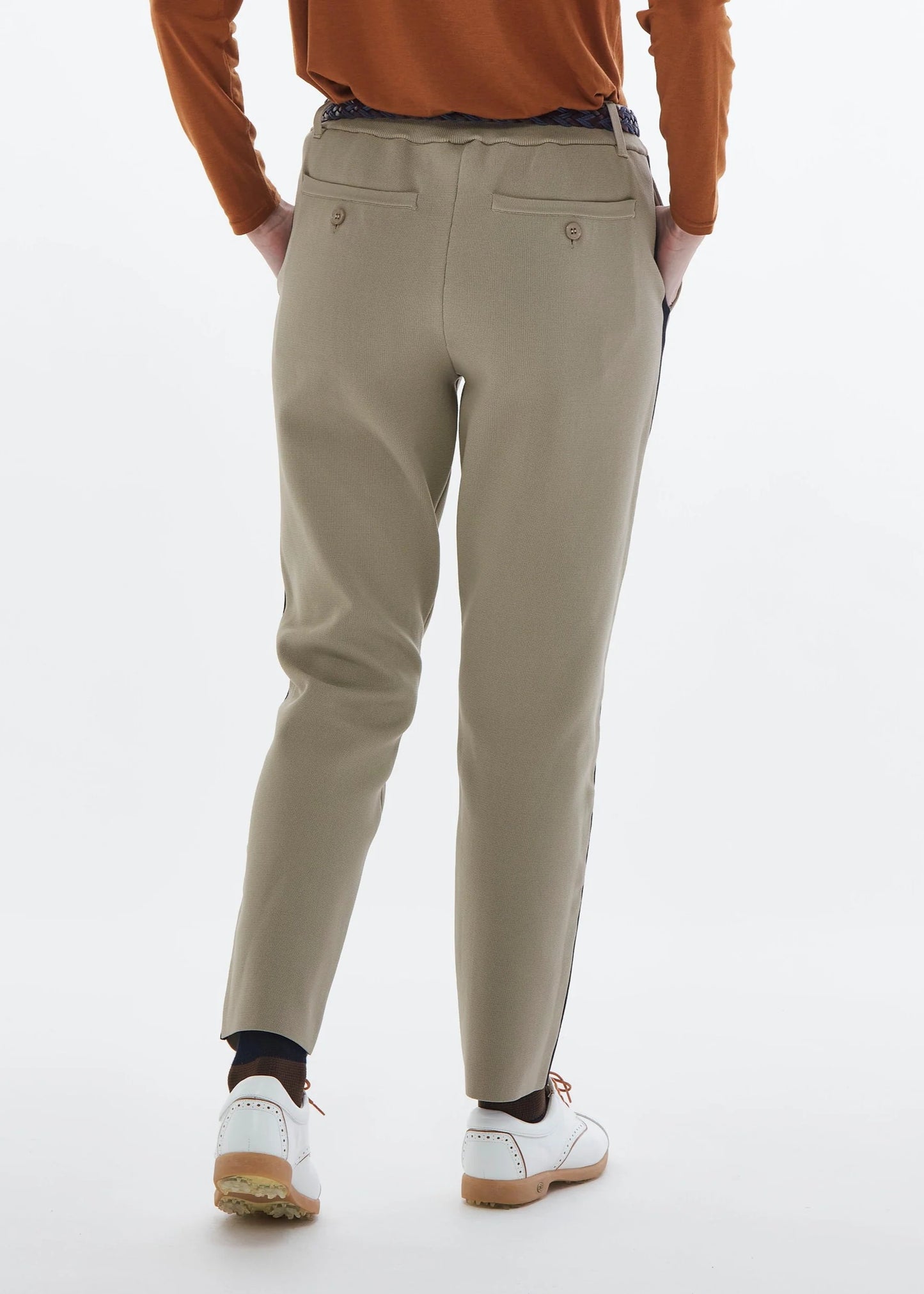 HERG1 WOMENS MILANO RIB KNIT CENTER PLEATED PANTS