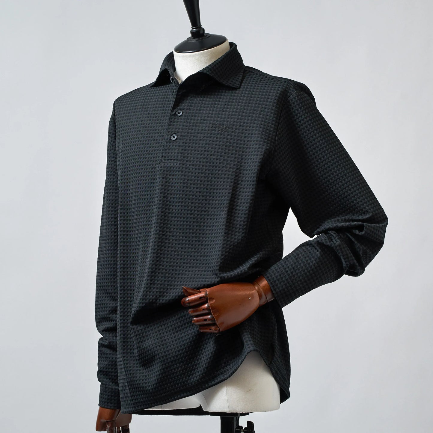 MOCO MENS HG/JQ Knit Gingam Check Long Sleeve Shirt