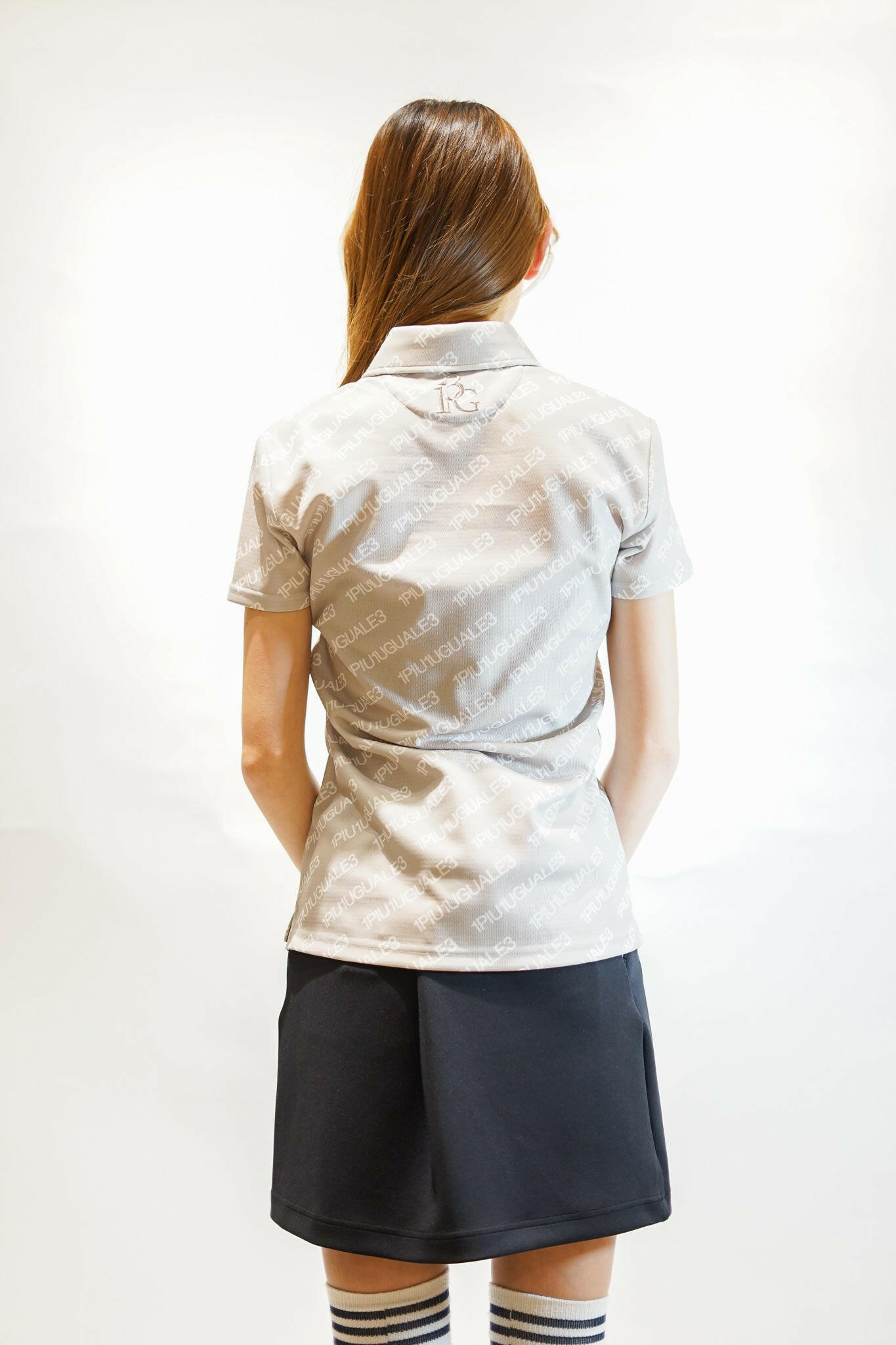 1PIU1UGUALE3 WOMENS 113 GOLF S/S POLO DIAGONAL LOGO