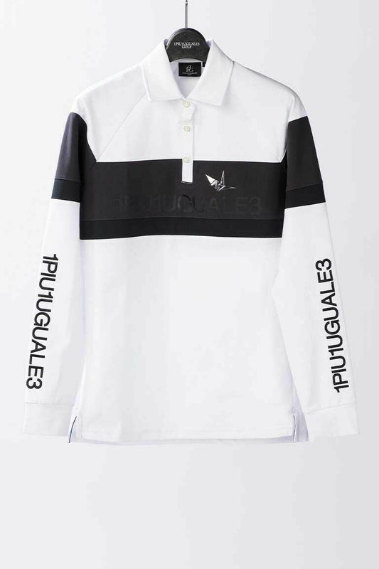 1PIU1UGUALE3 WOMENS L/S POLO SIDE SWITCH