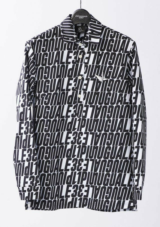 1PIU1UGUALE3 WOMENS 113 GOLF L/S POLO DIAGONAL FULL LOGO