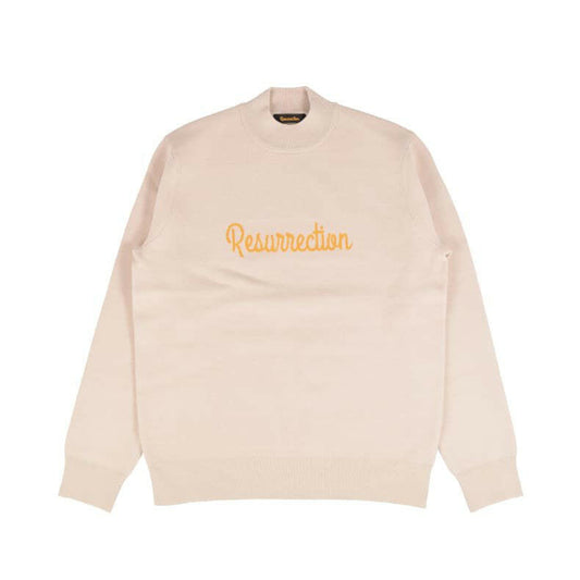 Resurrection MENS ロゴジャガードモックネックニット