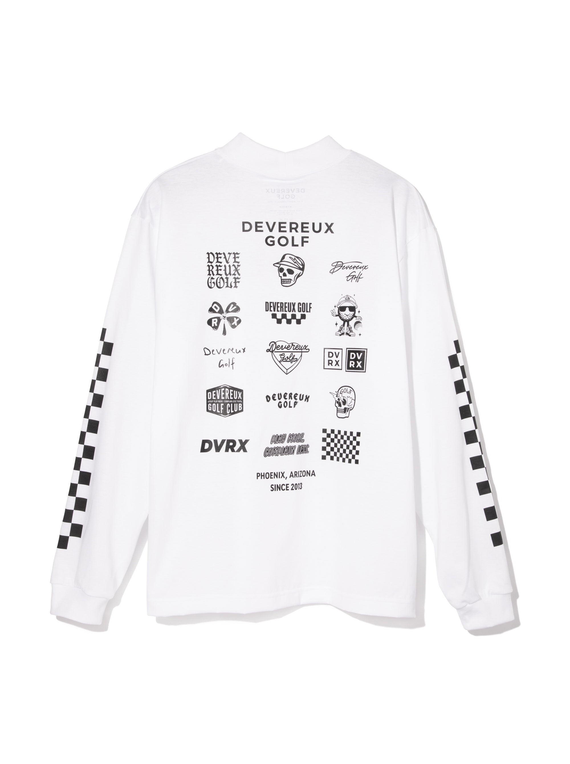 最終値新品【DEVEREUX GOLF】ロンT／チェッカーモックネックシャツ L DEVEREUX GOLF tシャツ More Tripチェッカーリブモック メンズ