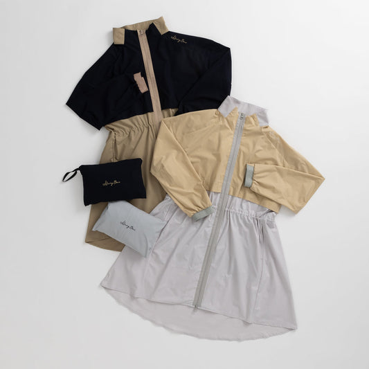 HERG1 WOMENS WINDPROOF&PACKABLE ONE-PIECE COAT