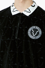 CPG GOLF MENS Logo Jacquard Pattern Pile Jip Up Shirt