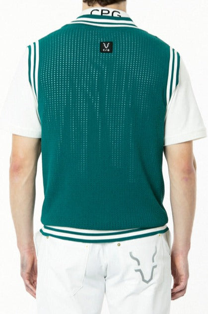 CPG GOLF MENS Mesh KNIT VEST with Line ribbed