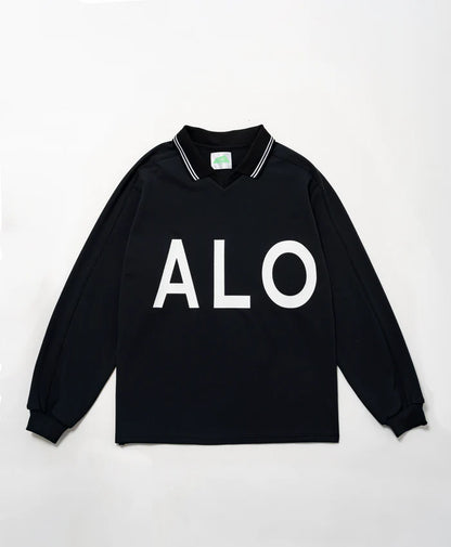 SALVAGE PUBLIC MENS Alapaina V-neck polo L/S(Big ALOHA)