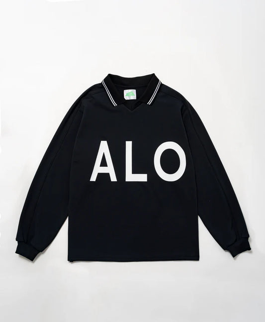 SALVAGE PUBLIC MENS Alapaina V-neck polo L/S(Big ALOHA)