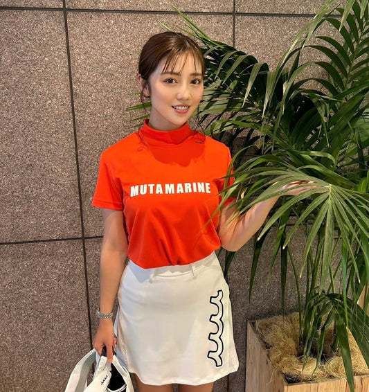 MUTA WOMEN S/S mock neck shirt