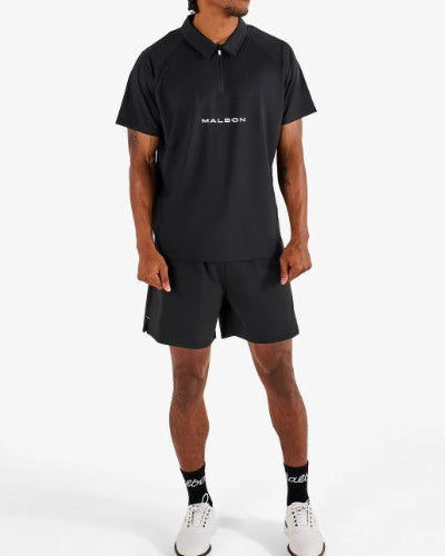 MALBON MENS PERFORMANCE ZIP RAGLAN POLO