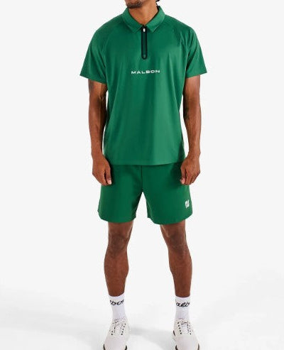 MALBON MENS PERFORMANCE ZIP RAGLAN POLO