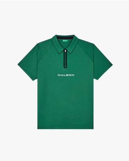 MALBON MENS PERFORMANCE ZIP RAGLAN POLO