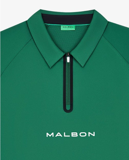 MALBON MENS PERFORMANCE ZIP RAGLAN POLO