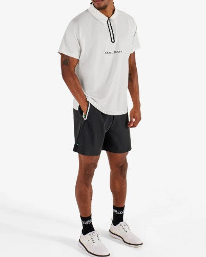 MALBON MENS PERFORMANCE ZIP RAGLAN POLO