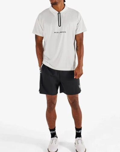 MALBON MENS PERFORMANCE ZIP RAGLAN POLO