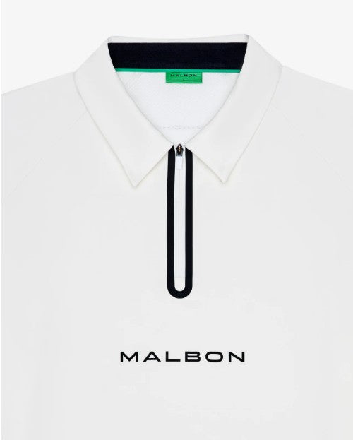 MALBON MENS PERFORMANCE ZIP RAGLAN POLO