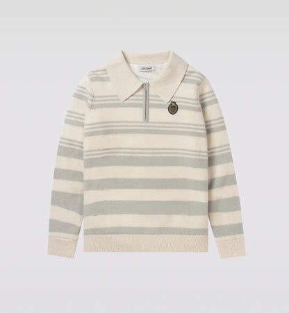 CPG GOLF WOMENS BORDER POLO ZIP LS