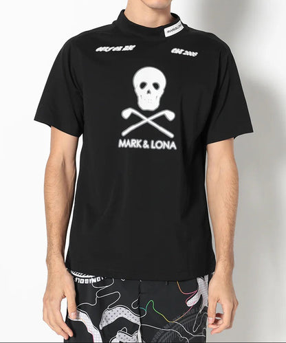 MARK&LONA MENS Icon Skull Stretch Nylon Piqué Mock