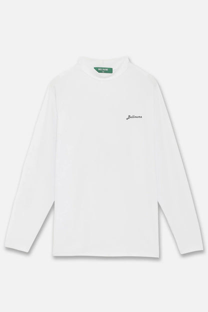 BELLMORE MENS LOGO LS MOCKNECK