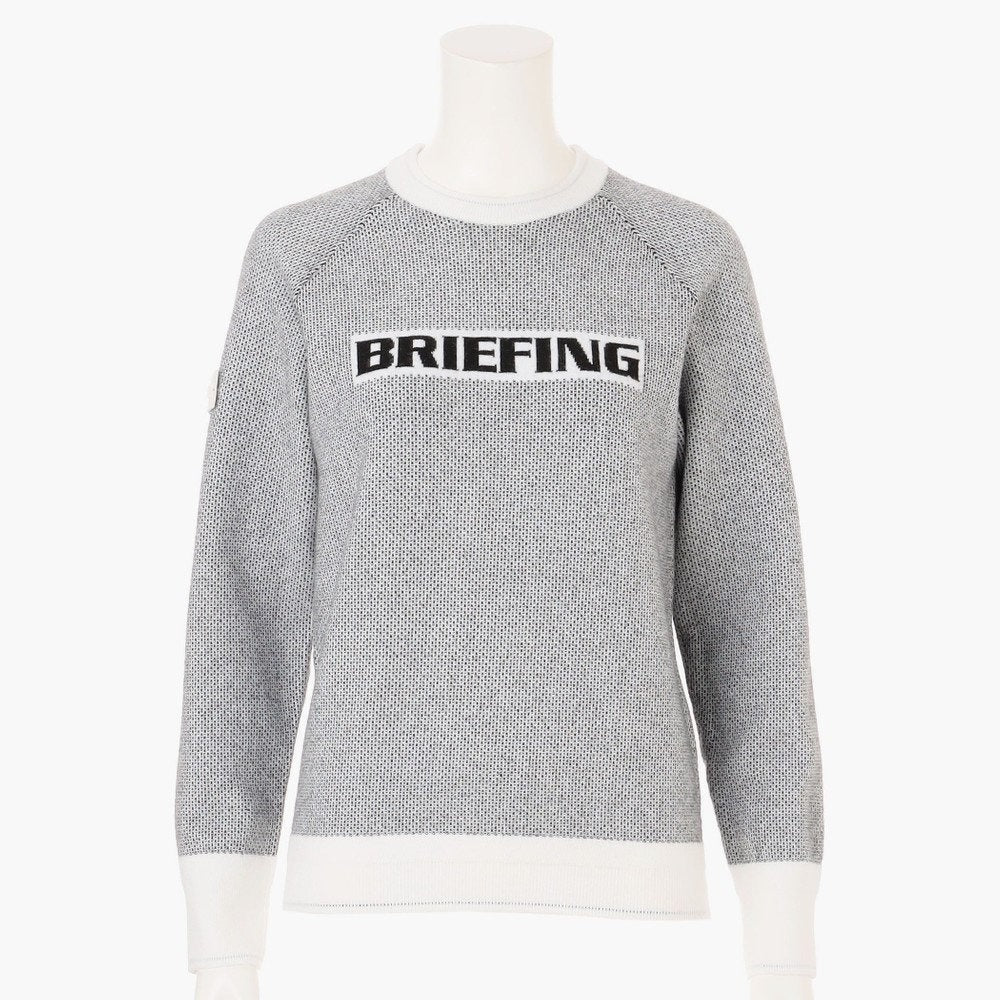 BRIEFING WOMENS WS BIRDS EYE LOGO CREWNECK KNIT