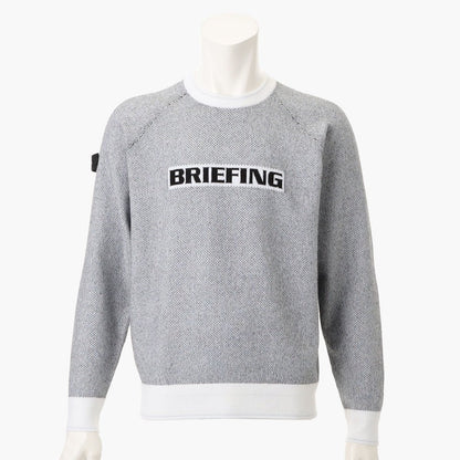 BRIEFING MENS MS BIRDS EYE LOGO CREWNECK KNIT