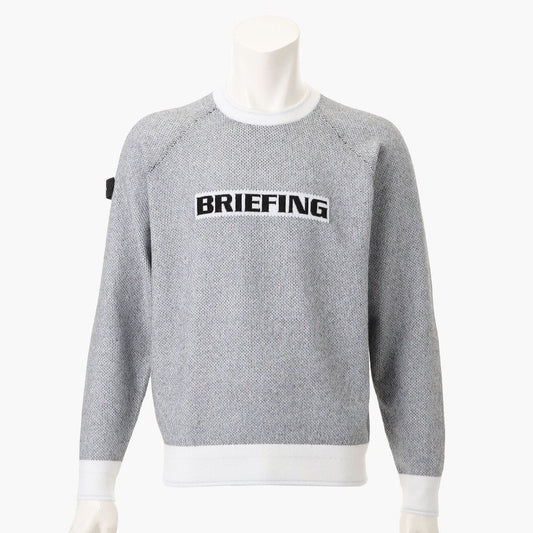 BRIEFING MENS MS BIRDS EYE LOGO CREWNECK KNIT