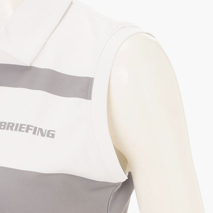 BRIEFING WOMENS WS PANEL STRIPE NS POLO