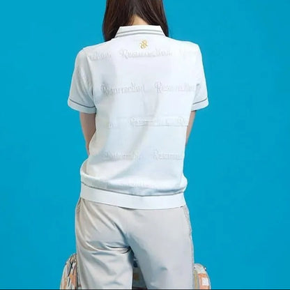Resurrection WOMENS Mesh Logo Knit Polo Shirt