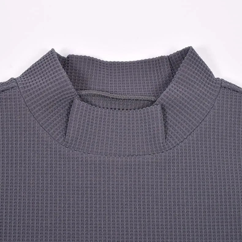 Resurrection MENS  Silicon Tag Waffle Mock Neck (Relax Fit)