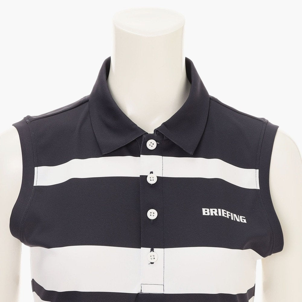 BRIEFING WOMENS WS PANEL STRIPE NS POLO