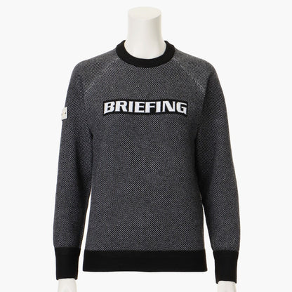 BRIEFING WOMENS WS BIRDS EYE LOGO CREWNECK KNIT