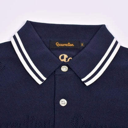 Resurrection MENS Mesh Logo Knit Polo Shirt