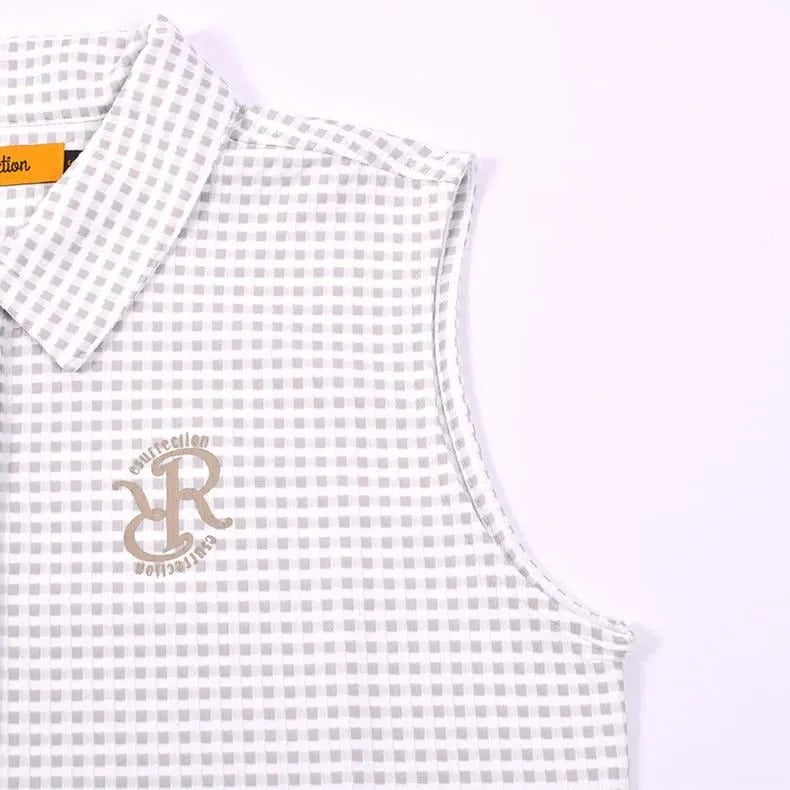 Resurrection WOMENS Gingham Check Sleeveless Polo Shirt