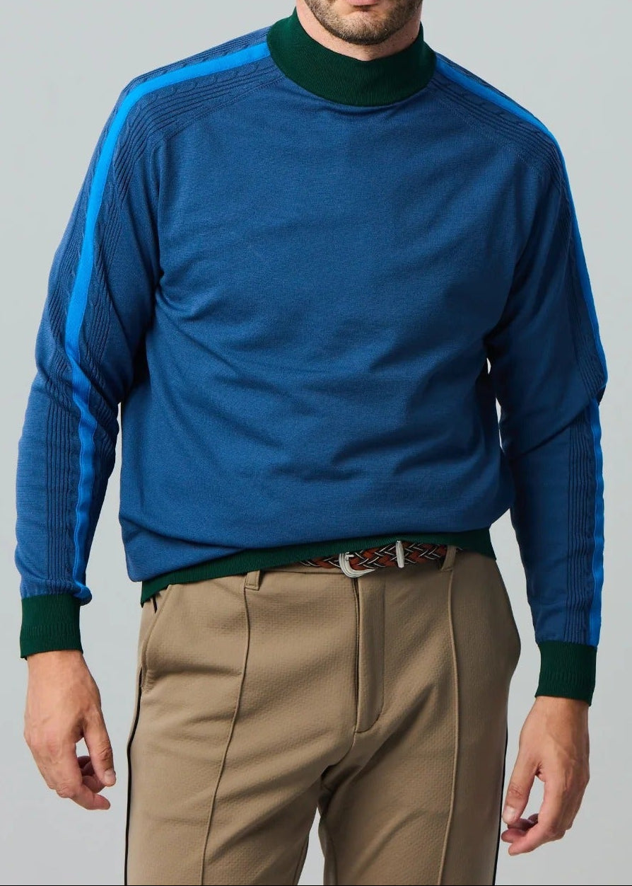 HERG1 MENS High Gauge Cable Knit High Neck Sweater