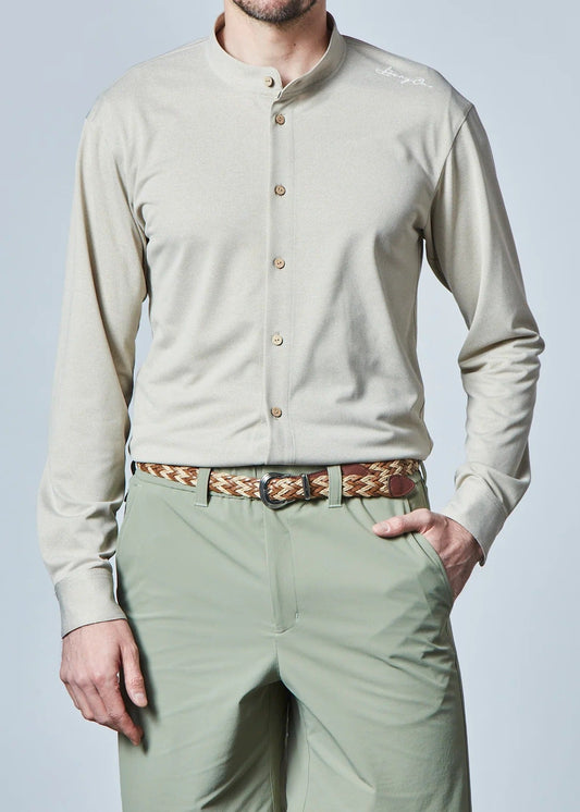 HERG1 MENS Stand Collar Long Sleeve Shirt