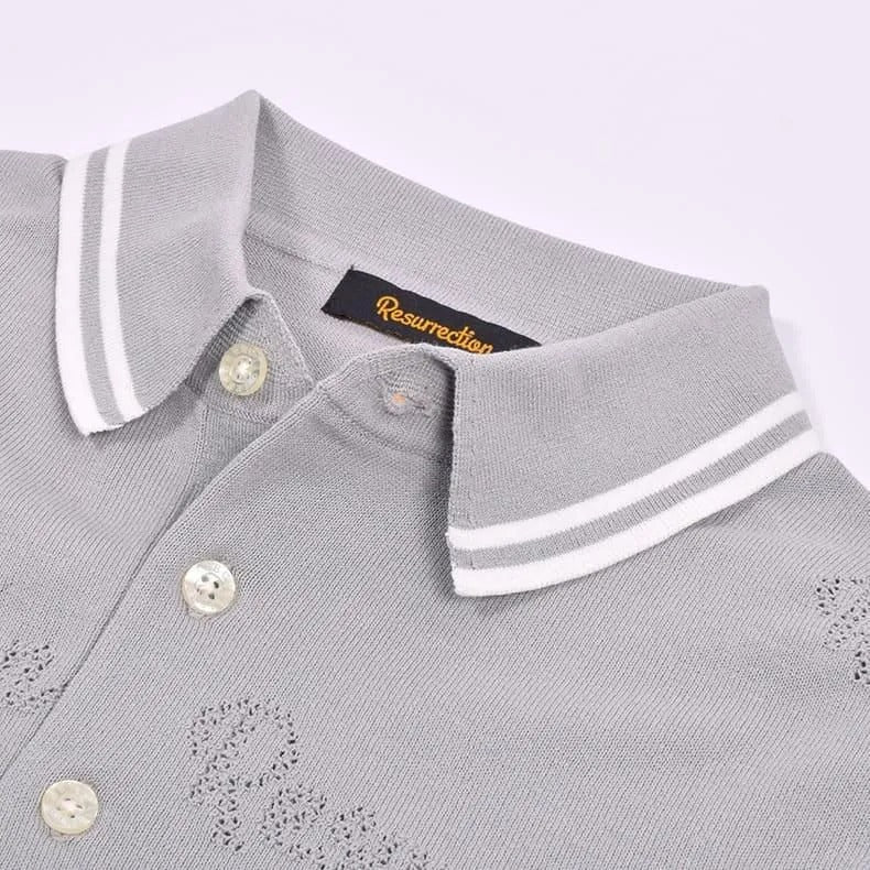 Resurrection MENS Mesh Logo Knit Polo Shirt