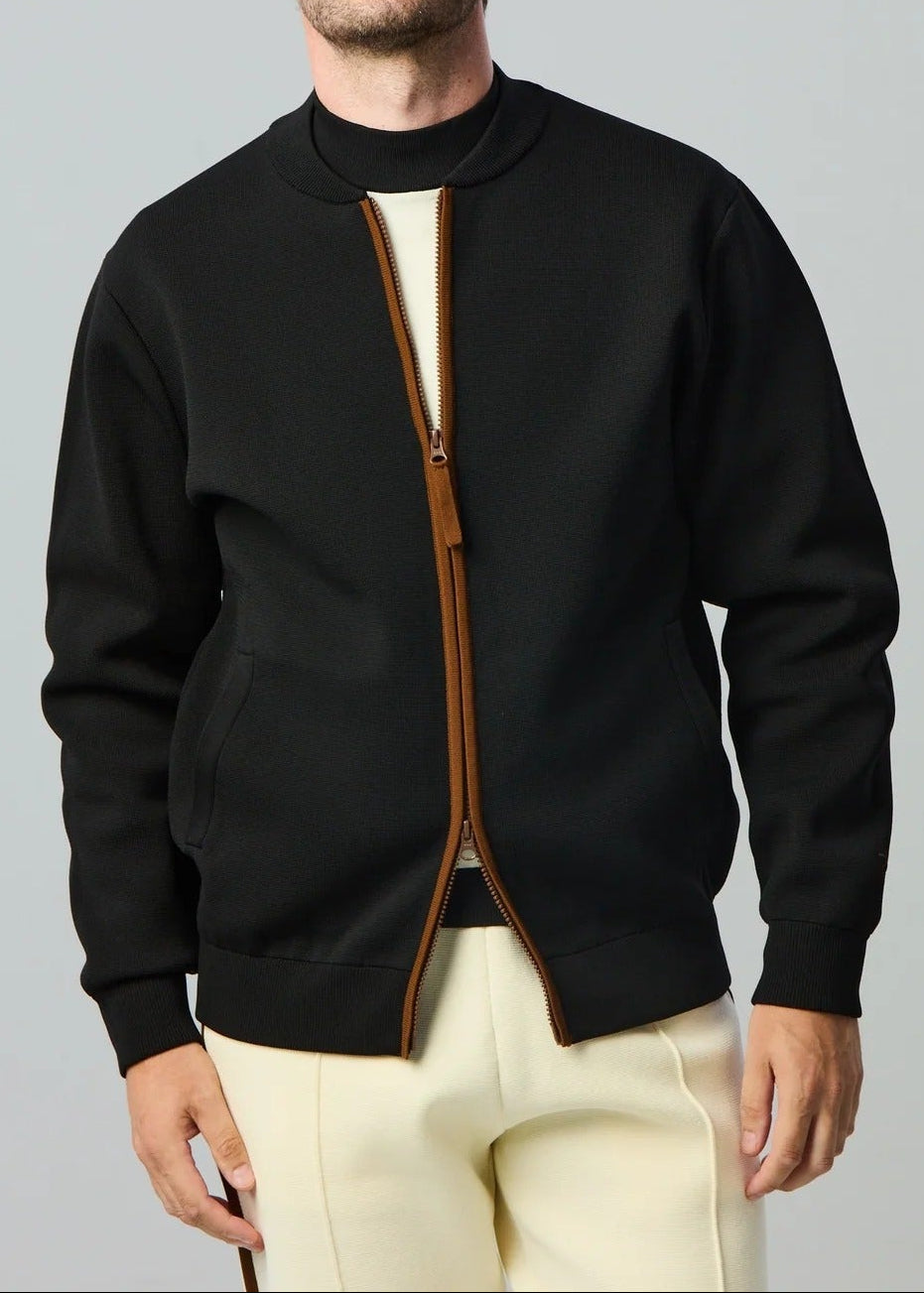 HERG1 MENS Milano Rib Knit Zip-Up Blouson