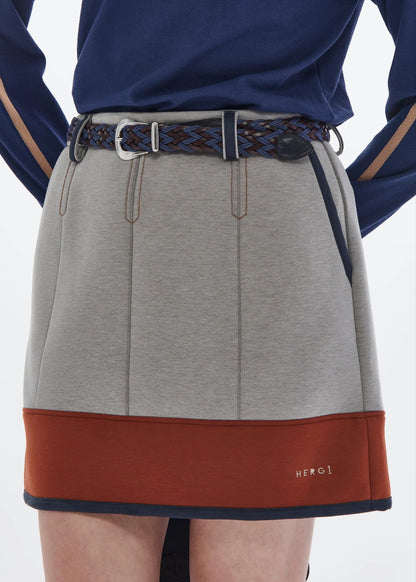 HERG1 WOMENS DOUBLE KNIT MULTI COLLOR SKIRT