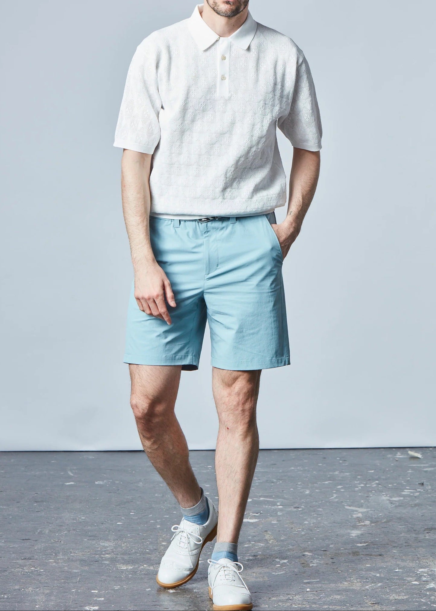 HERG1 MENS Jacquard Mesh Knit Polo