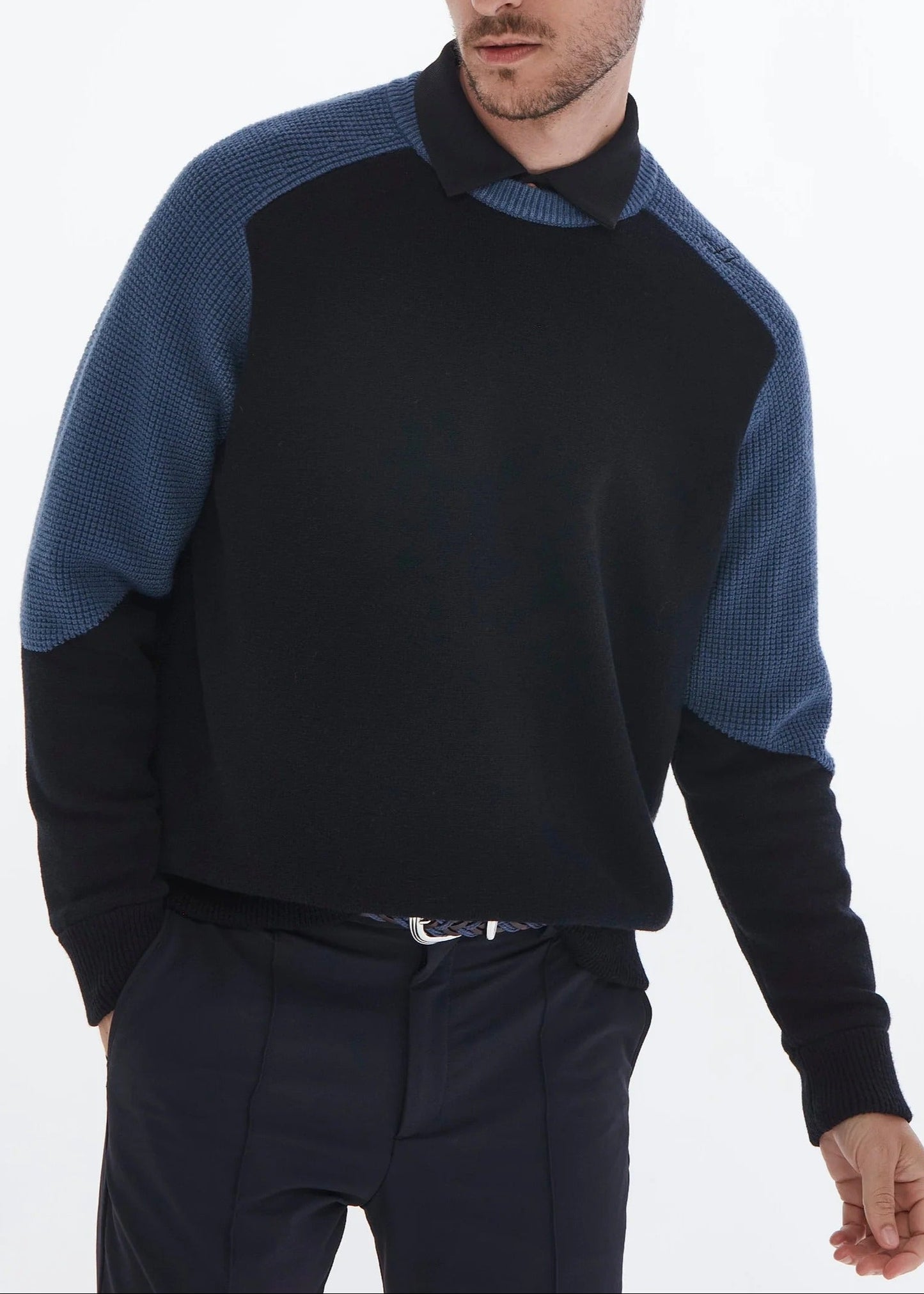 HERG1 MENS WAFFLE WINDPROOF SWEATER