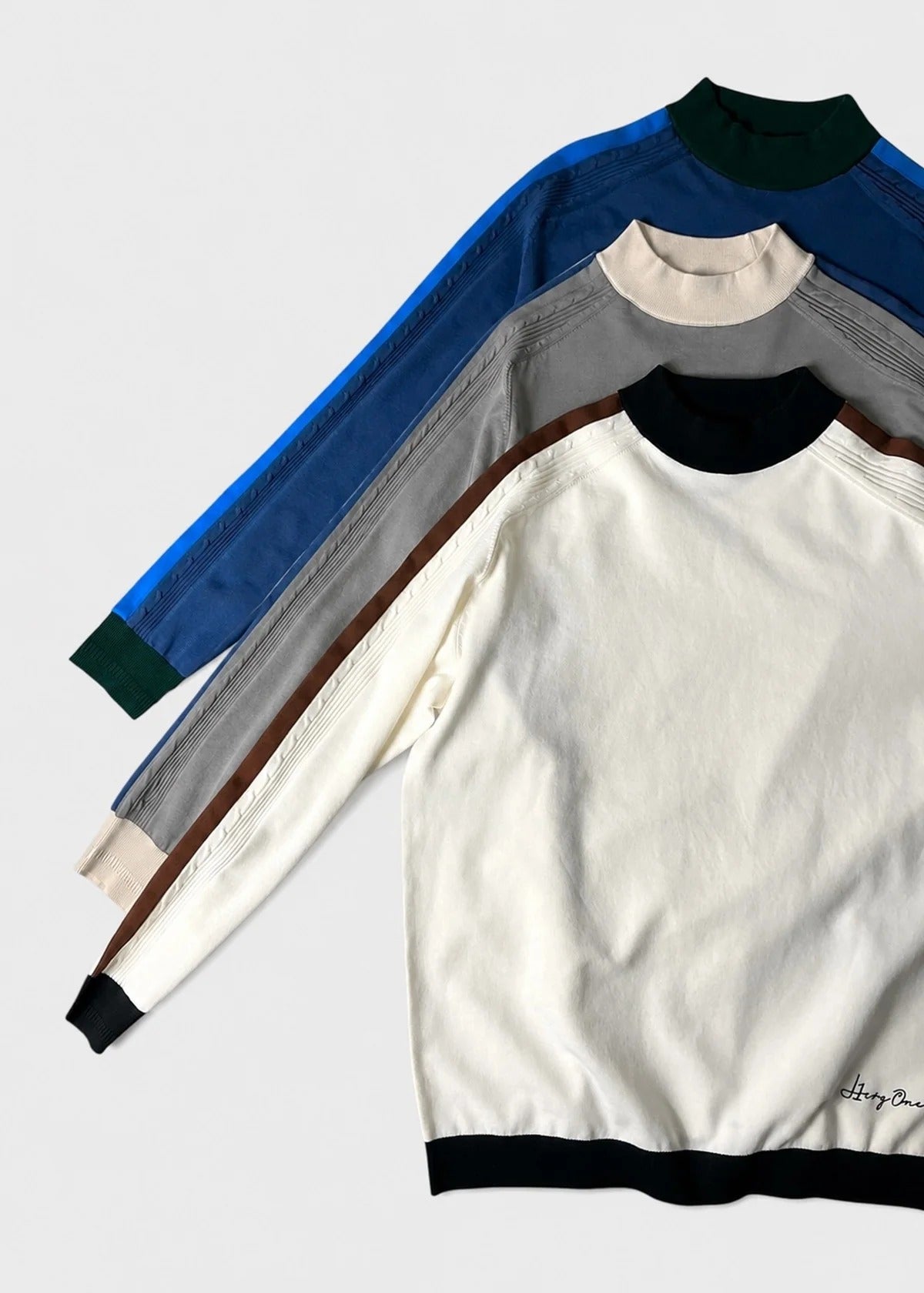 HERG1 MENS High Gauge Cable Knit High Neck Sweater