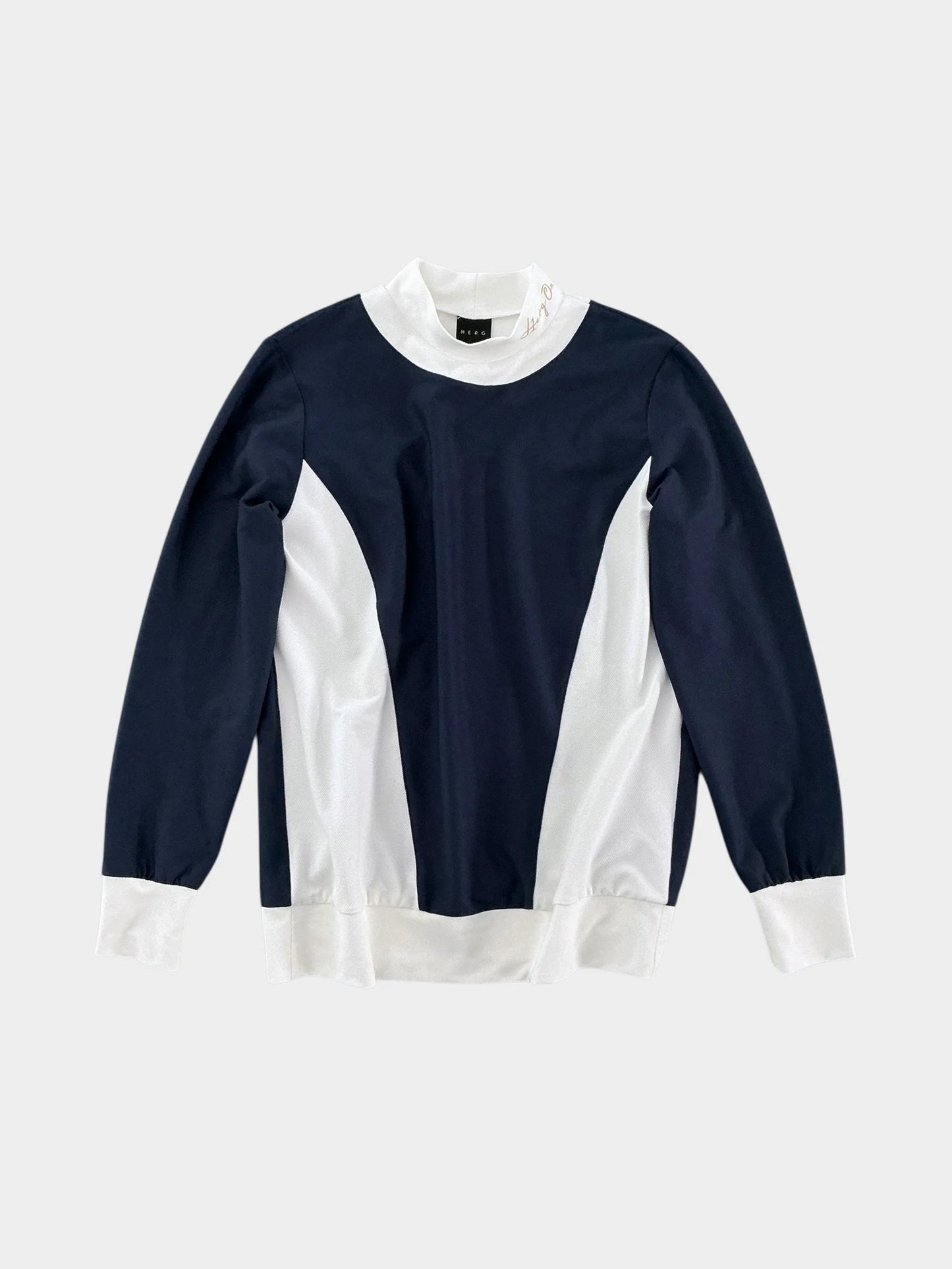 HERG1 WOMENS UPF50+ Heat-Shielding Mesh Color-Block Long Sleeve Mock Neck