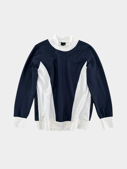HERG1 WOMENS UPF50+ Heat-Shielding Mesh Color-Block Long Sleeve Mock Neck